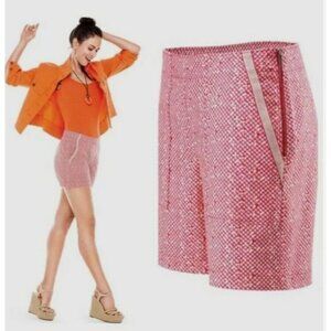 Cabi Picnic Shorts Womens Size 4 Pink and Red Dot Snake Print Side Zip 5